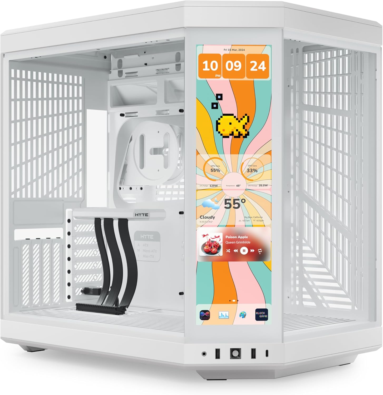 HYTE Y70 Touch Infinite WHITE - ATX Mid Tower Case with 14.9 HYTE Y70 Touch Infinite WHITE - ATX Mid Tower Case with 14.9